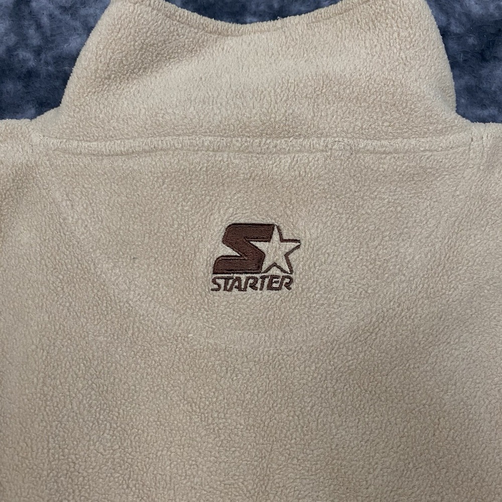 Colorado Buffaloes Starter Fleece Jacket Mens Size L Beige Striped Retro Logo - Picture 4 of 11